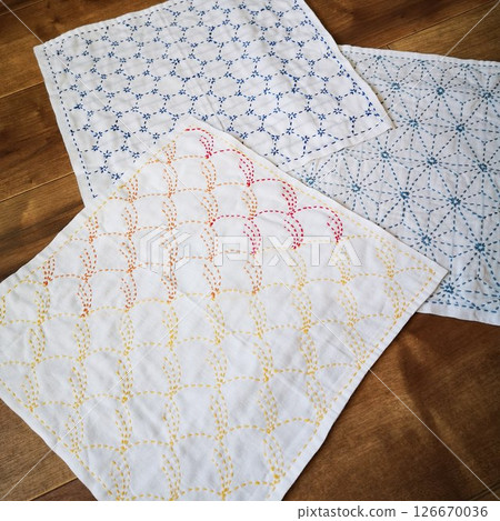 Sashiko Flower Dishcloth Nobi Horned Hemp Leaf 126670036