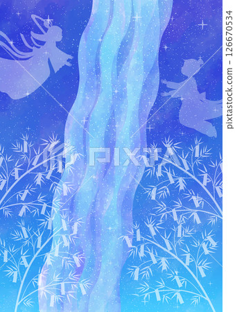銀河、織姬和彥星的插圖 銀河、織姬和彥星的插圖 126670534