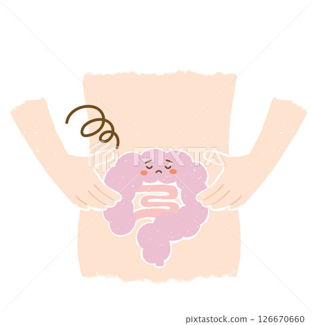 Character of an upset intestine in the stomach 126670660