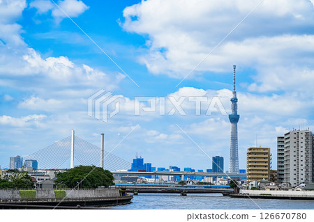 Skytree as seen from the Nakagawa River in Okuto 126670780