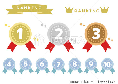 Ranking Medal Icon Set Top 10 Ranking Medal Icon Set Top 10 126671432