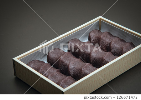 Enjoy this delicious Japanese confectionery, made of soft mochi wrapped in smooth bean paste, with some Japanese tea. Enjoy this delicious Japanese confectionery, made of soft mochi wrapped in smooth bean paste, with some Japanese tea. 126671472