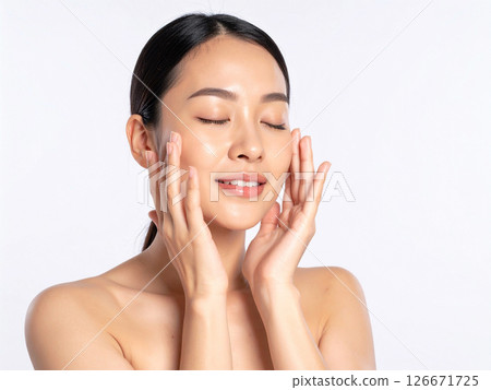 一位女士正在接受臉部護理 126671725
