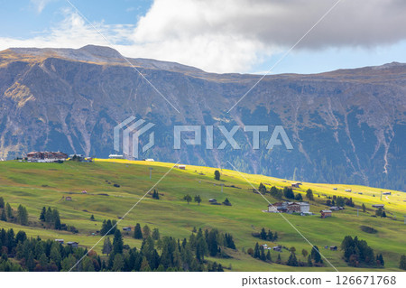 Dolomites mountain at Alpe di Siusi, Italy Dolomites mountain at Alpe di Siusi, Italy 126671768