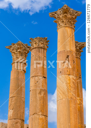 Jerash, Jordan Temple of Artemis columns 126671779