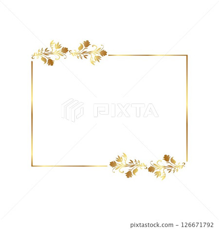 Golden warm gold border frame Golden warm gold border frame 126671792
