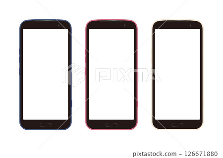 Smartphones for seniors in 3 colors_Latest smartphone frames (screen transparent) 126671880