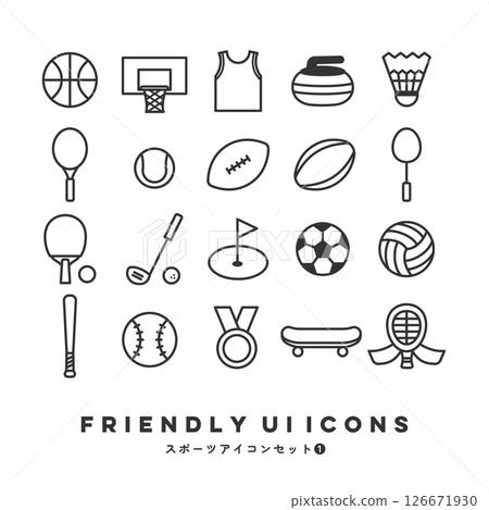 UI icon set (sports ①) UI icon set (sports ①) 126671930