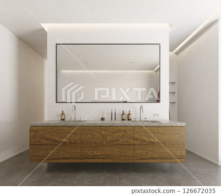 Modern Bathroom Wooden Vanity 126672035