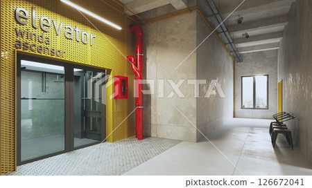 Coworking Space Industrial Entrance Coworking Space Industrial Entrance 126672041