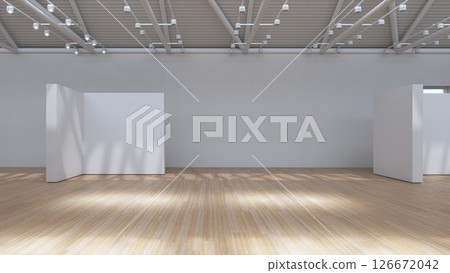 Empty Gallery Room Perspective 126672042