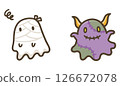 可愛的萬聖節木乃伊鬼和殭屍鬼插畫素材 126672078
