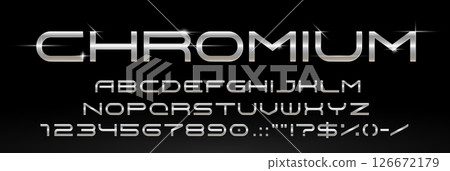 Silver metal font, 3d futuristic typeface, digital tech type, future bold alphabet letters and numbers set. Vector typography chrome steel, iron or silver english alphabet font with metal shine effect Silver metal font, 3d futuristic typeface, digital tech type, future bold alphabet letters and numbers set. Vector typography chrome steel, iron or silver english alphabet font with metal shine effect 126672179