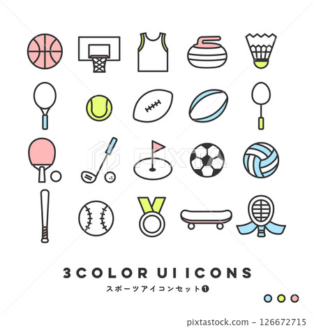 3色圖示集(運動①) 3色圖示集(運動①) 126672715
