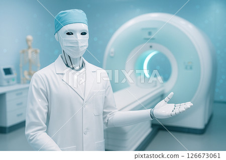 Futuristic Robot Radiologic Technologist Clinic 126673061