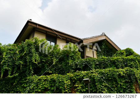 a Japanese traditional style wooden house 126673267