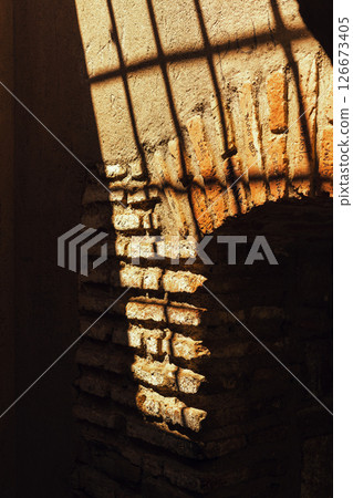 Sunlight and Shadows on Ancient Wall, Castillo de Gibralfaro, Malaga Sunlight and Shadows on Ancient Wall, Castillo de Gibralfaro, Malaga 126673405