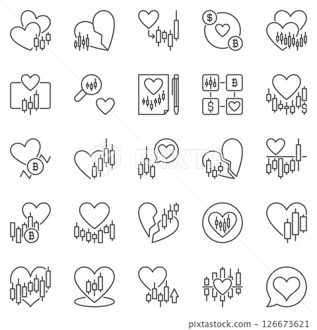 I love Trading outline icons - Heart with Candlestick Chart symbols I love Trading outline icons - Heart with Candlestick Chart symbols 126673621