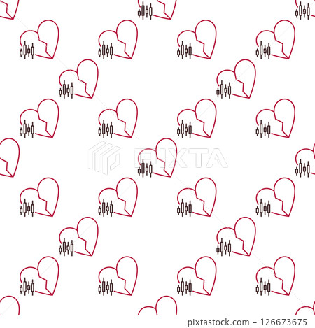 Broken Heart with Candlestick Pattern vector I Hate Trading seamless pattern in thin line style Broken Heart with Candlestick Pattern vector I Hate Trading seamless pattern in thin line style 126673675