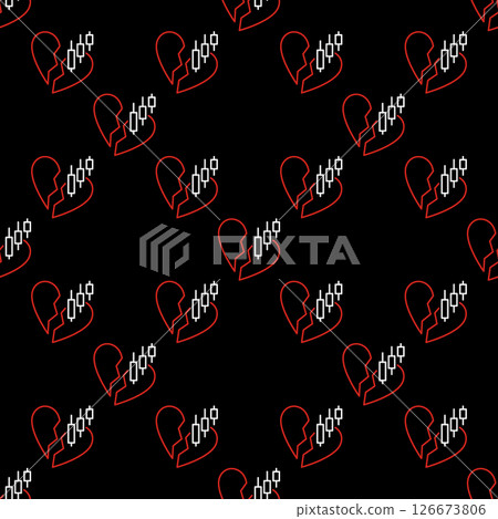 Financial Chart and Broken Heart vector I Don't Like Trading linear seamless pattern 126673806