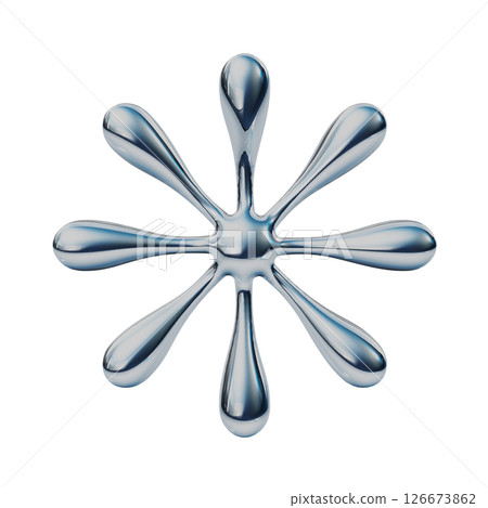 Metallic flower icon 2 Y2K style illustration 126673862