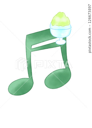 Musical note with shaved ice Musical note with shaved ice 126673897
