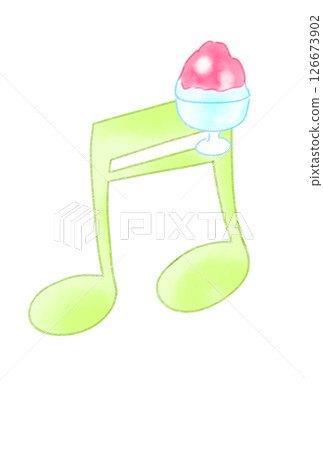 Musical note with shaved ice Musical note with shaved ice 126673902