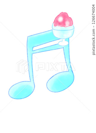 Musical note with shaved ice 126674004