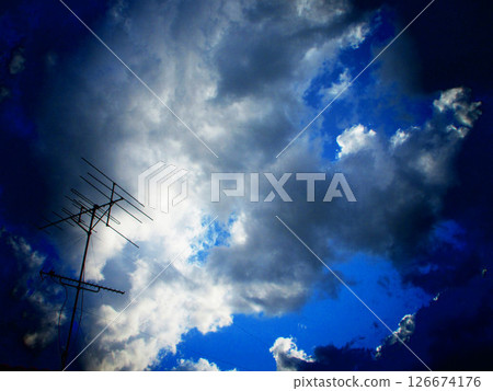 Dramatic sunset skyscape with some creative processing Dramatic sunset skyscape with some creative processing 126674176
