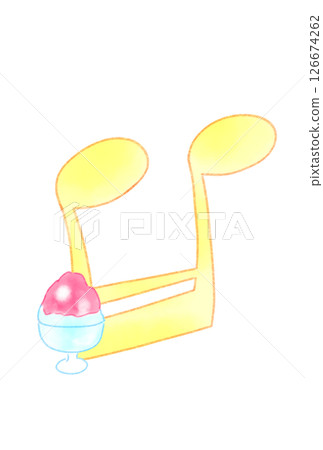 Musical note with shaved ice Musical note with shaved ice 126674262