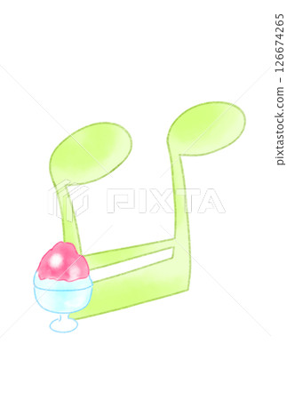 Musical note with shaved ice Musical note with shaved ice 126674265