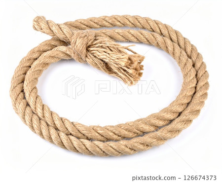 Natural Brown Fiber Rope with Rough Texture Natural Brown Fiber Rope with Rough Texture 126674373