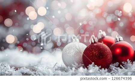 Beautiful festive Christmas interior with red and white flowers. AI Generated Beautiful festive Christmas interior with red and white flowers. AI Generated 126674396