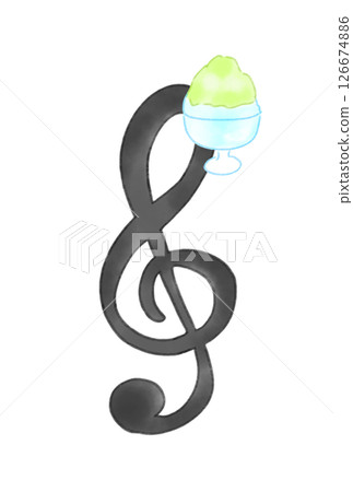 Treble clef with shaved ice Treble clef with shaved ice 126674886