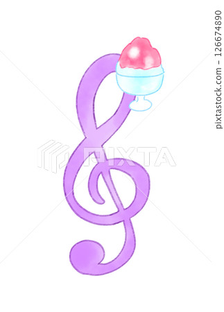 Treble clef with shaved ice Treble clef with shaved ice 126674890