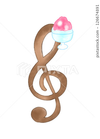 Treble clef with shaved ice 126674891