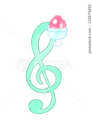 Treble clef with shaved ice Treble clef with shaved ice 126674892