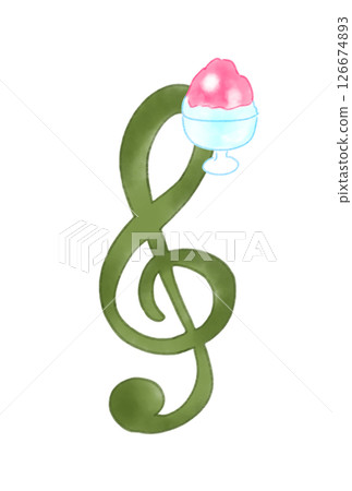 Treble clef with shaved ice Treble clef with shaved ice 126674893