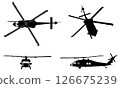 Vector helicopter detailed silhouettes 126675239