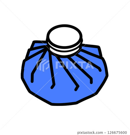 冰袋、冰袋、彩色插圖 126675600