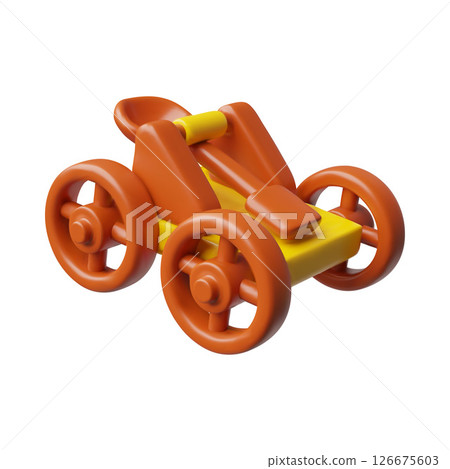 3d vector illustration of wooden medieval catapult, ancient weapon. 3d vector illustration of wooden medieval catapult, ancient weapon. 126675603