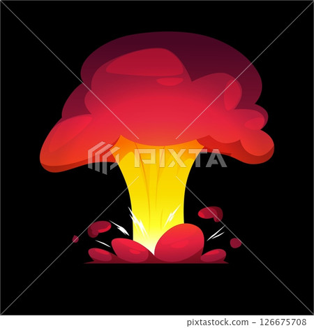 Dynamite or bomb explosion with fire flame and smoke, vector cartoon game boom effect explosive detonation game design Dynamite or bomb explosion with fire flame and smoke, vector cartoon game boom effect explosive detonation game design 126675708