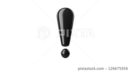 Black Exclamation Mark. Symbol Of Alert, Emphasis, And Attention In Communication Isolated On Transparent Background 126675856