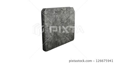Concrete Texture Folder Design. Modern Industrial Aesthetic For Office Organization Isolated On Transparent Background 126675941