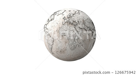 Textured Earth Globe With Cracked Surface. Symbolizes Environmental Issues And Global Challenges Isolated On Transparent Background Textured Earth Globe With Cracked Surface. Symbolizes Environmental Issues And Global Challenges Isolated On Transparent Background 126675942