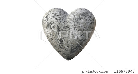 Stone Heart Sculpture. Symbol Of Strength And Endurance In Love Isolated On Transparent Background Stone Heart Sculpture. Symbol Of Strength And Endurance In Love Isolated On Transparent Background 126675943