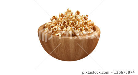 Bowl Of Popcorn. Perfect Snack For Movie Nights And Gatherings Isolated On Transparent Background 126675974