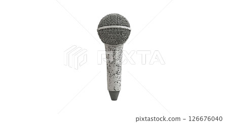 Microphone Shaped Like Concrete. Symbolizes Strength And Durability In Communication Isolated On Transparent Background 126676040