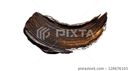 Rich Brown Paint Brushstroke. Artistic Expression And Creative Design Element Isolated On Transparent Background 126676103