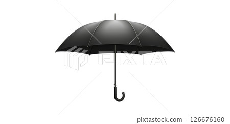 Black Umbrella. Weather Protection And Fashion Accessory Isolated On Transparent Background Black Umbrella. Weather Protection And Fashion Accessory Isolated On Transparent Background 126676160